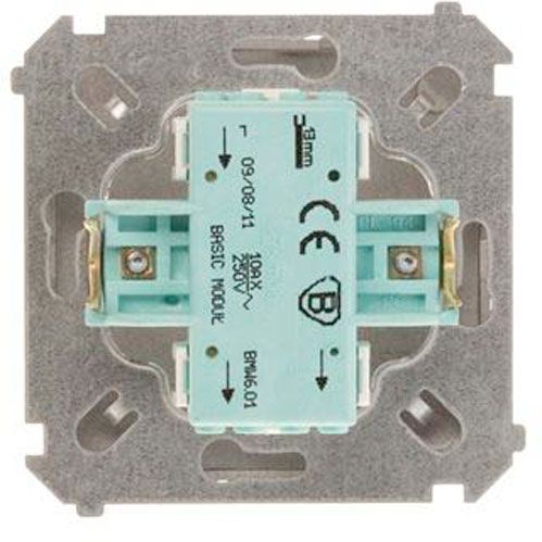 Перемикач прохідний одноклавішний Simon Basic без підсвітки 10 А 250В сталь BMW6.01/21