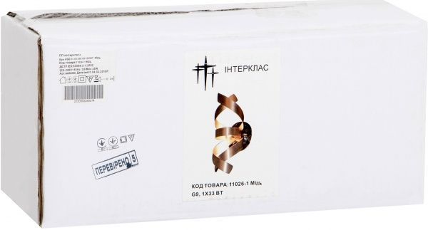 Бра Интеркласс НББ 01-ХХ-095 1x30 Вт G9 медь 11026-1 мідь 