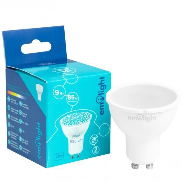 Лампа светодиодная Emilight 9 Вт MR16 матовая GU10 220 В 4100 К 
