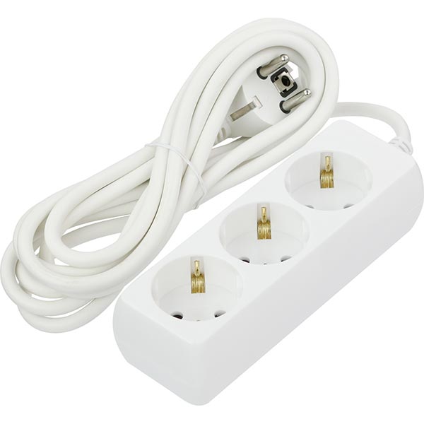 Удлинитель UP! (Underprice) с заземлением 3 гн. белый 3 м G03M-CT7-3m 