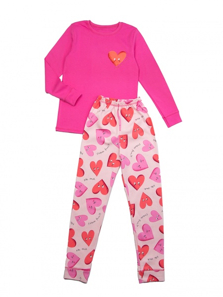 Пижама для девочек Luna Kids Сердечко р.152 розовый 