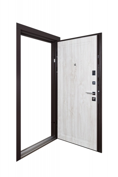 Двері вхідні Abwehr MG3 (518+517) 096R (8019+ДБП) дуб полярний / RAL 8019 2050x960 мм праві