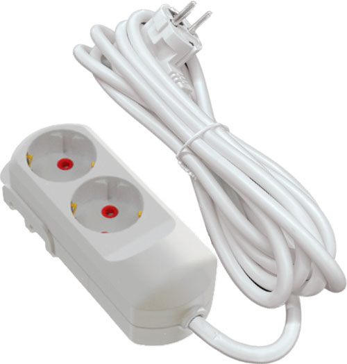 Удлинитель Neomax с заземлением 2 гн. белый 3 м 