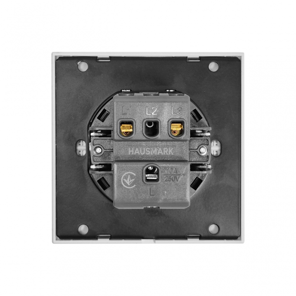 Выключатель двухклавишный HausMark INO с подсветкой белый LS- 2G LED-EU-White