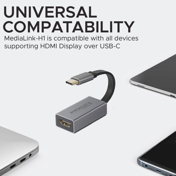 Кабель Promate USB Type-C – HDMI сірий 