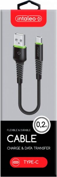 Кабель Intaleo USB Type-C – USB 0,2 м чорний 