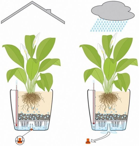 Вазон пластиковый Lechuza Classico Premium LS 35 круглый 39,1л белый 