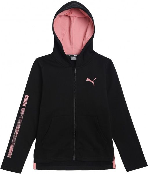 Джемпер Puma Girls Hooded Full-Zip FL 58489551 р. 110 чорний