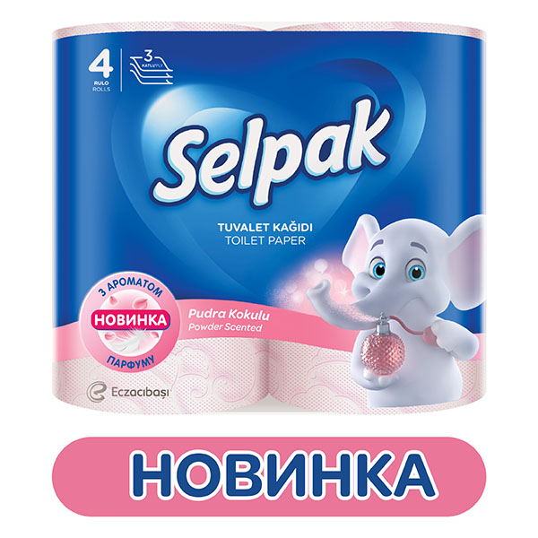 Туалетная бумага Selpak Perfumed Powder Scented трехслойная 4 шт.