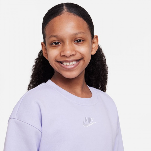 Світшот Nike G NSW CLUB FLC BF CREW LBR DD7473-536 р. XS фіолетовий