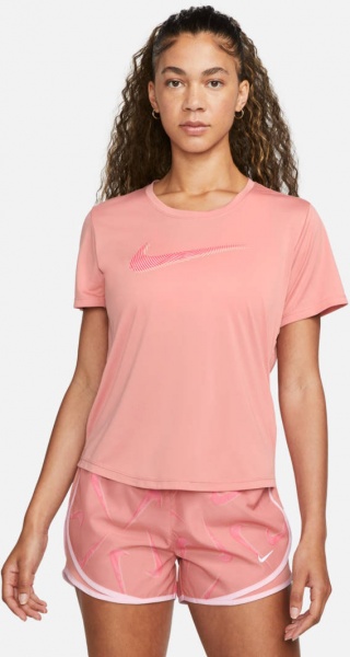 Футболка Nike W NK DF SWOOSH HBR SS TOP FB4696-618 р.S рожевий