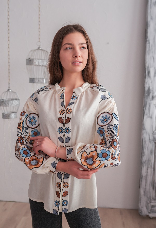 Вышиванка Galychanka Веснушка р. XL молочный Wb-0204