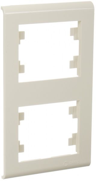 Рамка двухместная Makel Manolya вертикальная слоновая кость