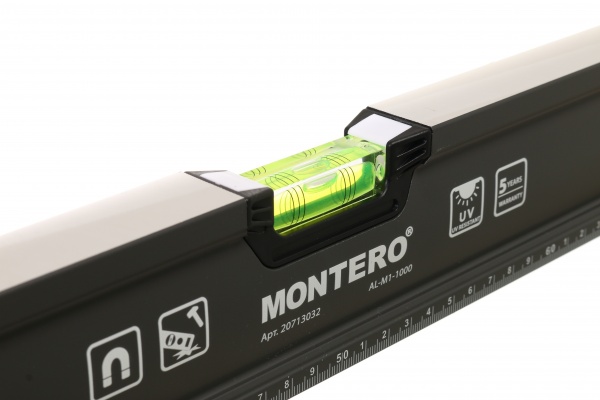 Рівень 100 см Montero з ручками магнітний AL-M1-1000