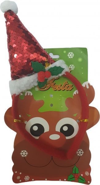 Обруч карнавальний ПіонеR Шапка з паєтками 29 см червоний 