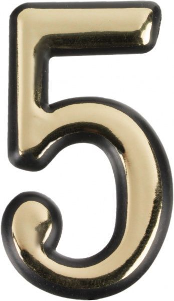 Цифра Цифра 5 пластик золотий 50 мм (40801106) пластик золотий 50 мм