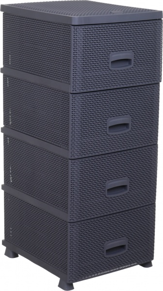 Комод пластиковий RIO 8515BR на 4 шухляди DROP коричневий 894x368x431 мм