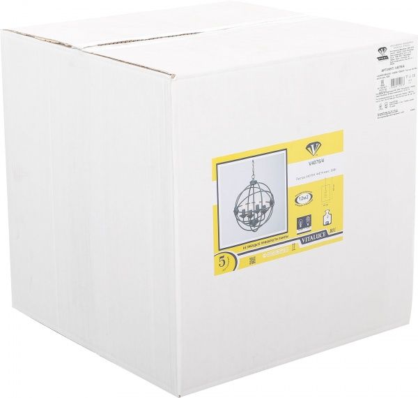 Люстра підвісна Vitaluce 4xE14 чорний V4076/4 