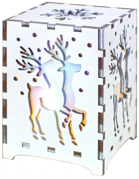 Украшение новогоднее Олень 6,5 см белый 1220332