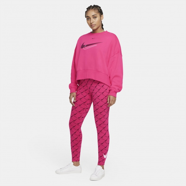 Лосини Nike W NSW LGGNG HW AOP SWOOSH DQ4510-612 р.S малиновий