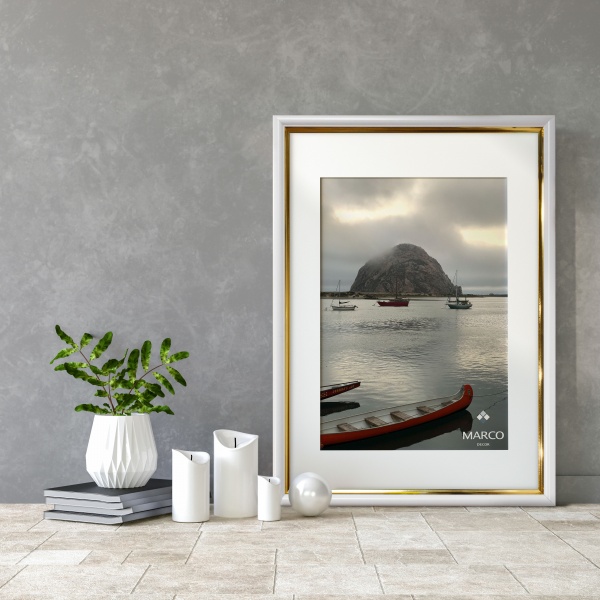 Рамка для фотографии со стеклом MARCO decor 1415 1 фото 13х18 см белый с золотистым 