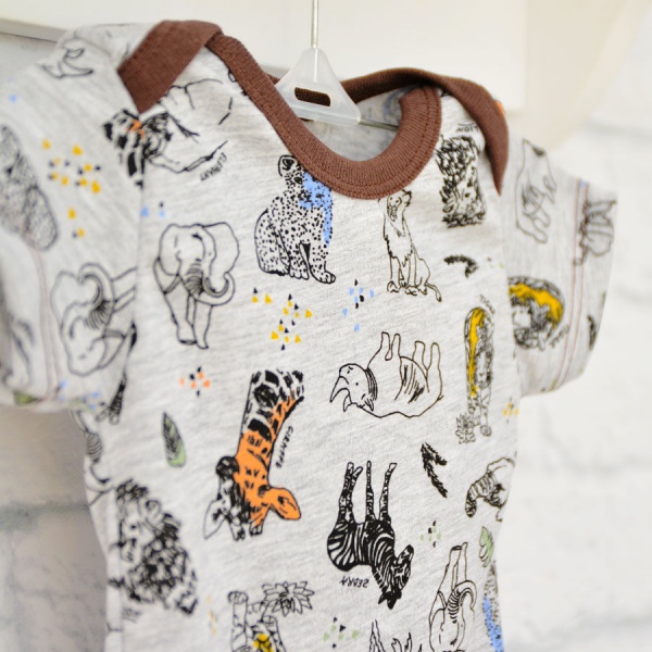 Боді дитяче унісекс Blanka Джунглі р.80 сірий 12929 