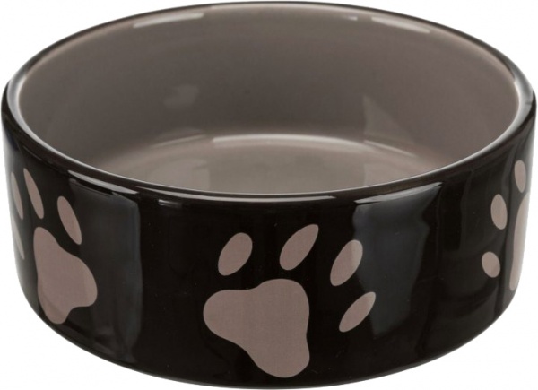 Миска Trixie для собак коричнева з лапками керамічна 1,4 л 20 см (34533)