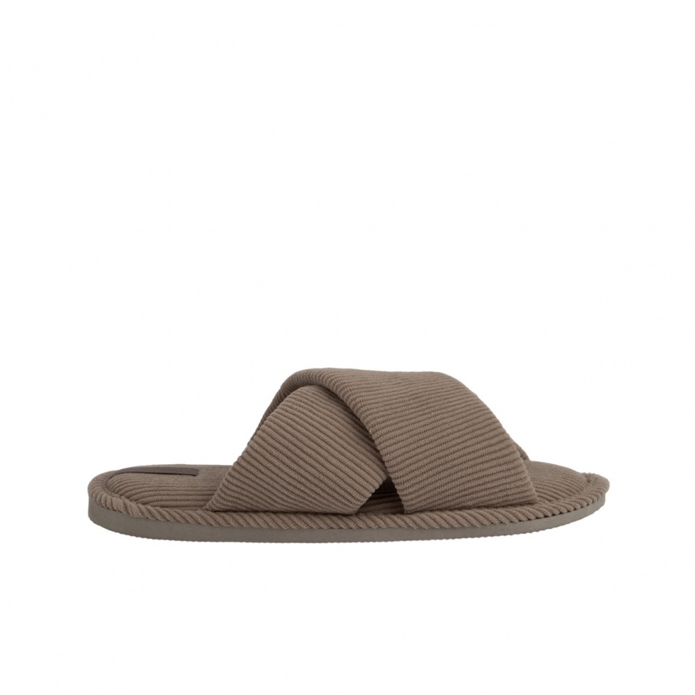 Тапки домашние Twins HS-VL вельвет Х 12473 р.36/37 мокко