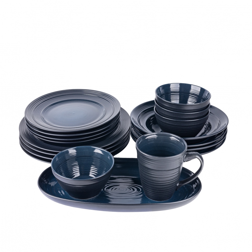 Тарелка обеденная Krauff Lucerne Black&Blue 21,4 см 24-320-007