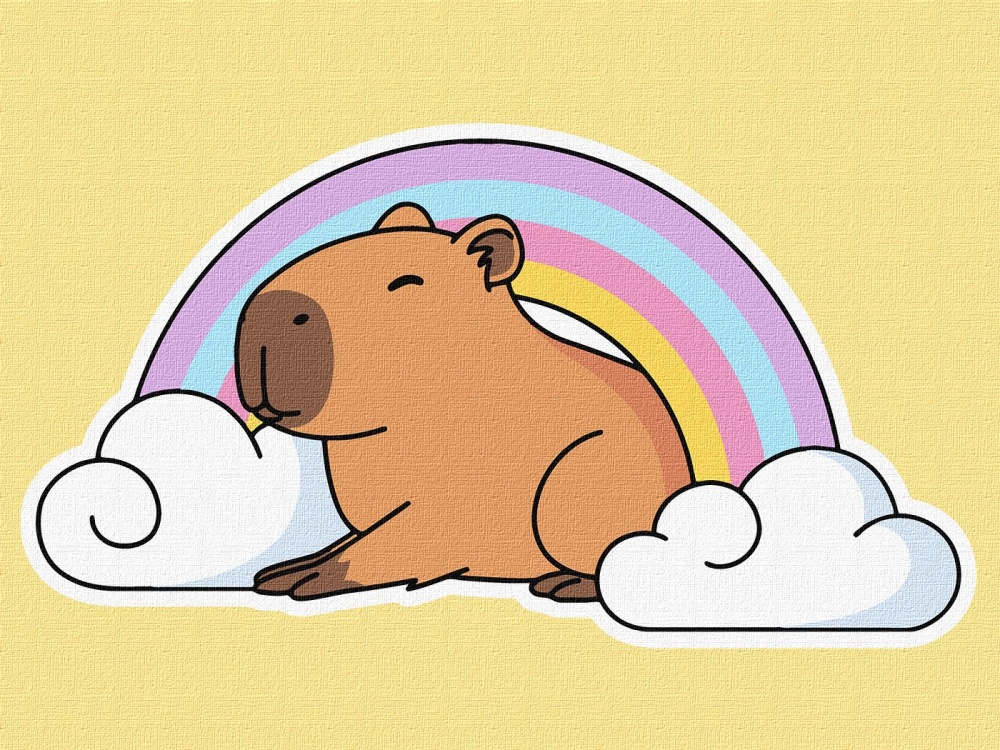 Картина за номерами Капібара і веселка Ideyka