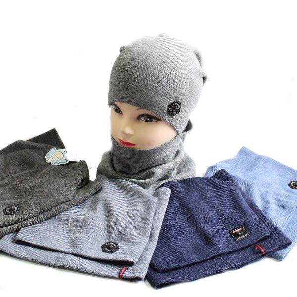 Комплект шапка + шарф р.52-54 в ассортименте 2202К 