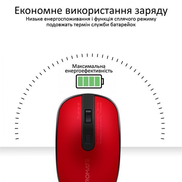 Мишка Promate Suave-2 Wireless Red 