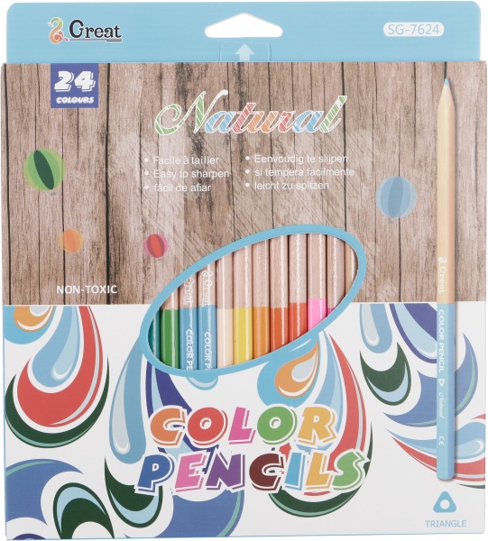 Набор цветных карандашей Nature 24 шт голубой