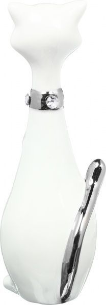 Статуэтка Белый кот в стильном галстуке HY21095-1