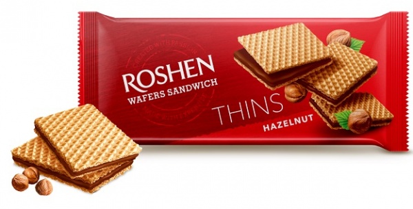 Вафлі Roshen Wafers Sandwich Thins горіх 55 г 