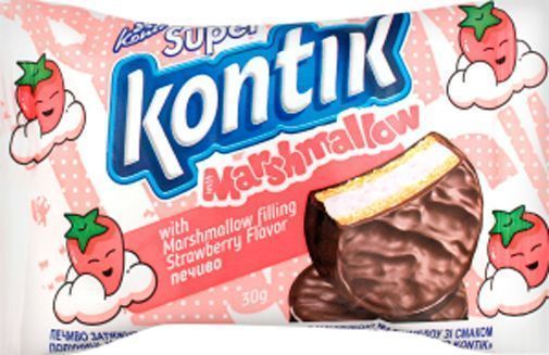 Печенье Konti маршмеллоу со вкусом клубники Super Kontik 30 г 