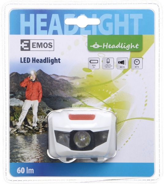 Фонарик на голову P3521-1 белый 