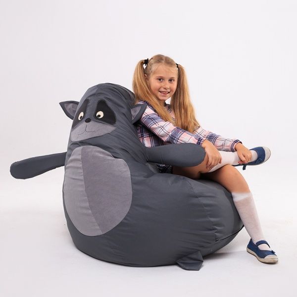 Кресло-мешок SanchoBag Груша Енот серый (38DT2OK1ENOT) 