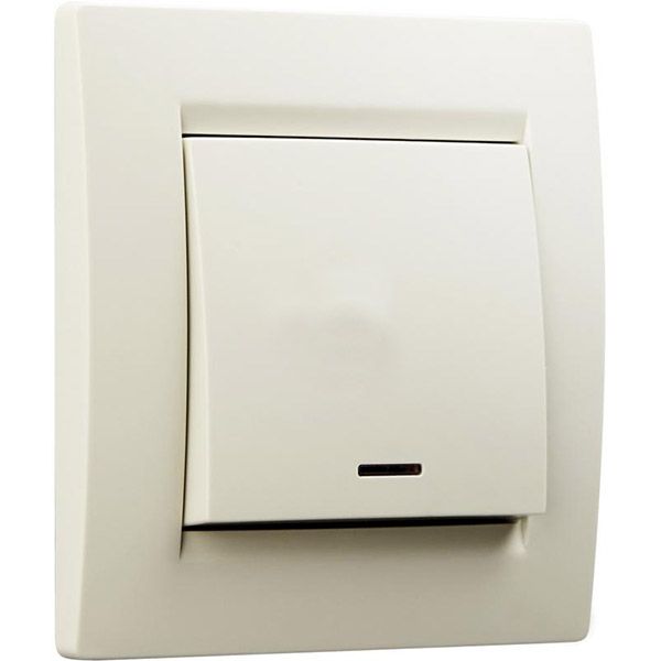 Вимикач одноклавішний UP! (Underprice) One з підсвіткою 220В крем 706-0303-111