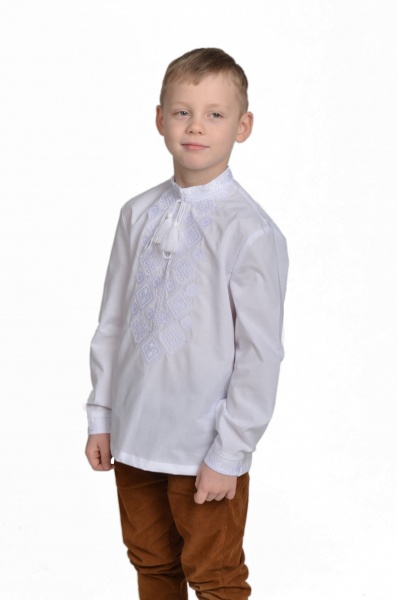 Вышиванка для мальчиков Эдельвика р.140 белый 366-21/00 
