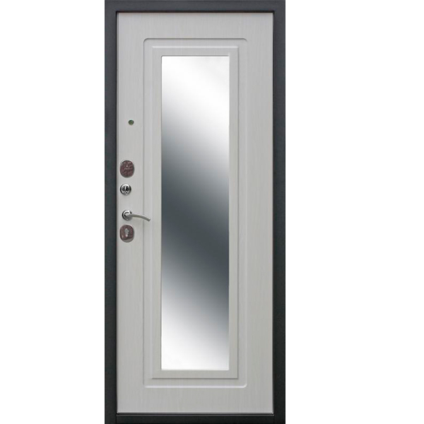 Двери входные Tarimus Царское зеркало муар/Белый ясень (860L)