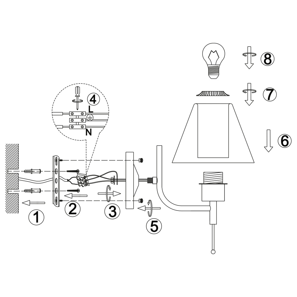 Бра Miorro Cristallo металл/стекло 1x40 Вт E14 белый 51-311-034