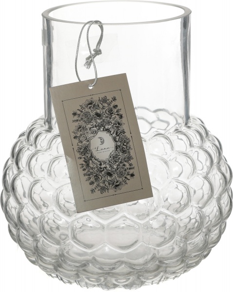 Ваза стеклянная Bubbles 20 см прозрачная 