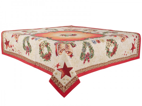 Скатерть Nativity Lefard 100x100 см красный Home Textile 