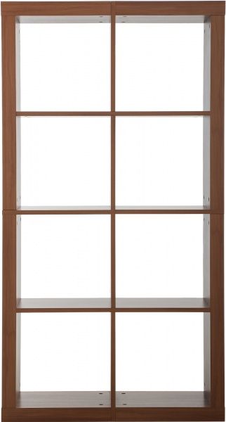 Стеллаж двухсторонний Inteo Кубус МИКС 2x4 792x1500x290 мм орех 