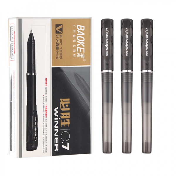 Ручка гелевая Baoke 0.7 мм черная Winner (PC1688-black) 
