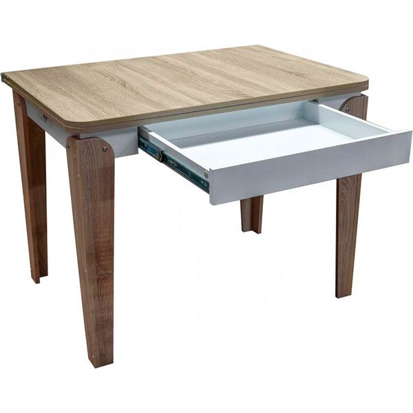 Стол обеденный Берегиня Комфорт-1 с ящиком дуб сонома/белый 