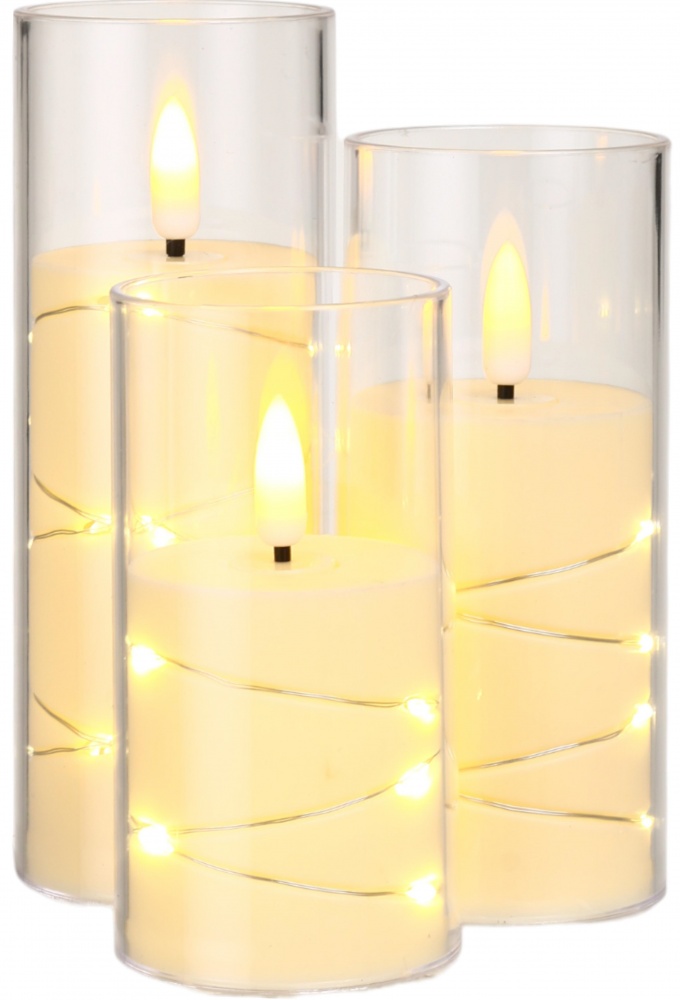 Набір свічок LED 3 шт айворі QJ-3 Sensio