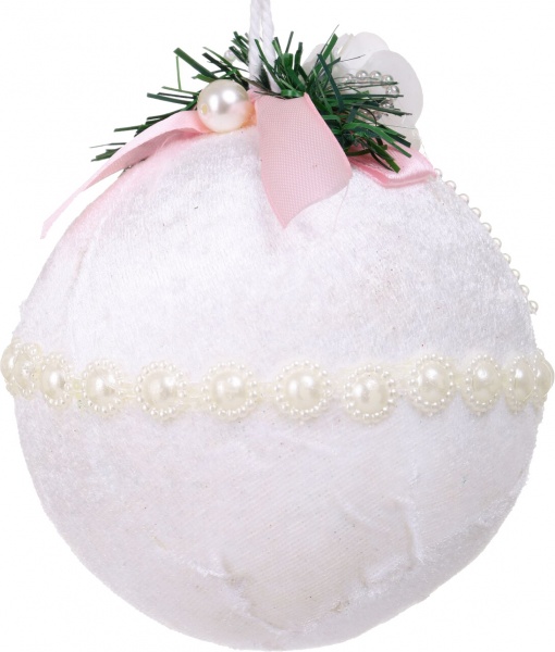 Шар новогодний с жемчугом SDA1151120W d 120 мм белый