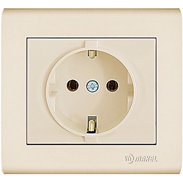 Розетка с заземлением Makel Manolya слоновая кость 41010028